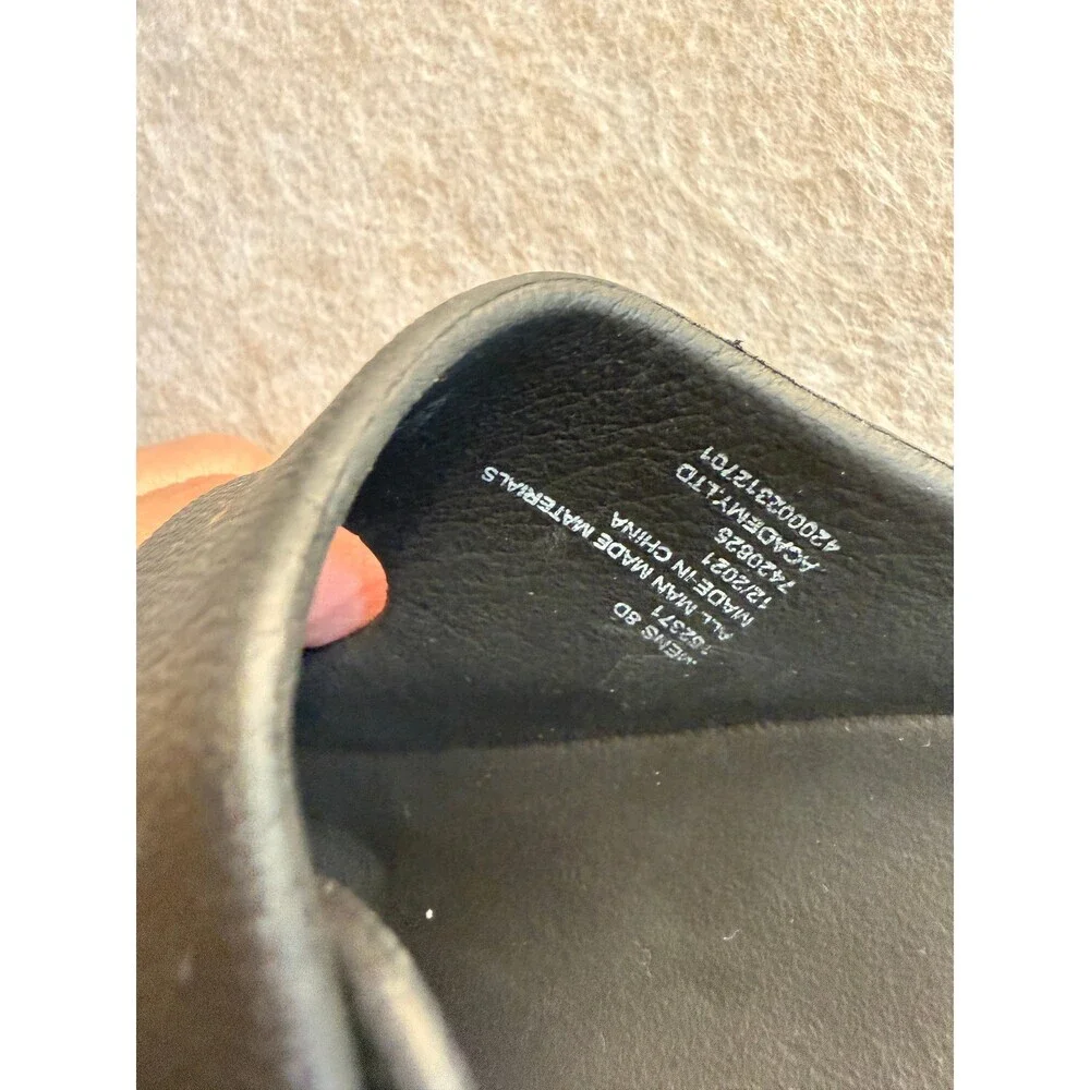 Men’s Black Double Strap Slide Sandals Size 8 Buckle Comfort Casual Beach Slides